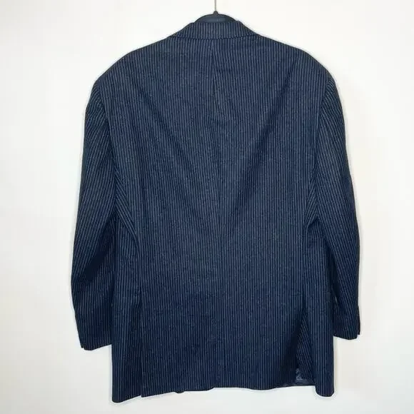 POLO RALPH LAUREN charcoal w/gray stripe wool & cashmere blend sport coat 42L - Picture 4 of 6